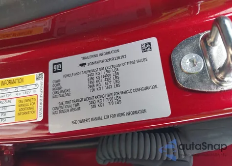 2024 Chevrolet Tahoe 4Wd Rst from USA, damaged, VIN 1GNSKRKD2RR136153